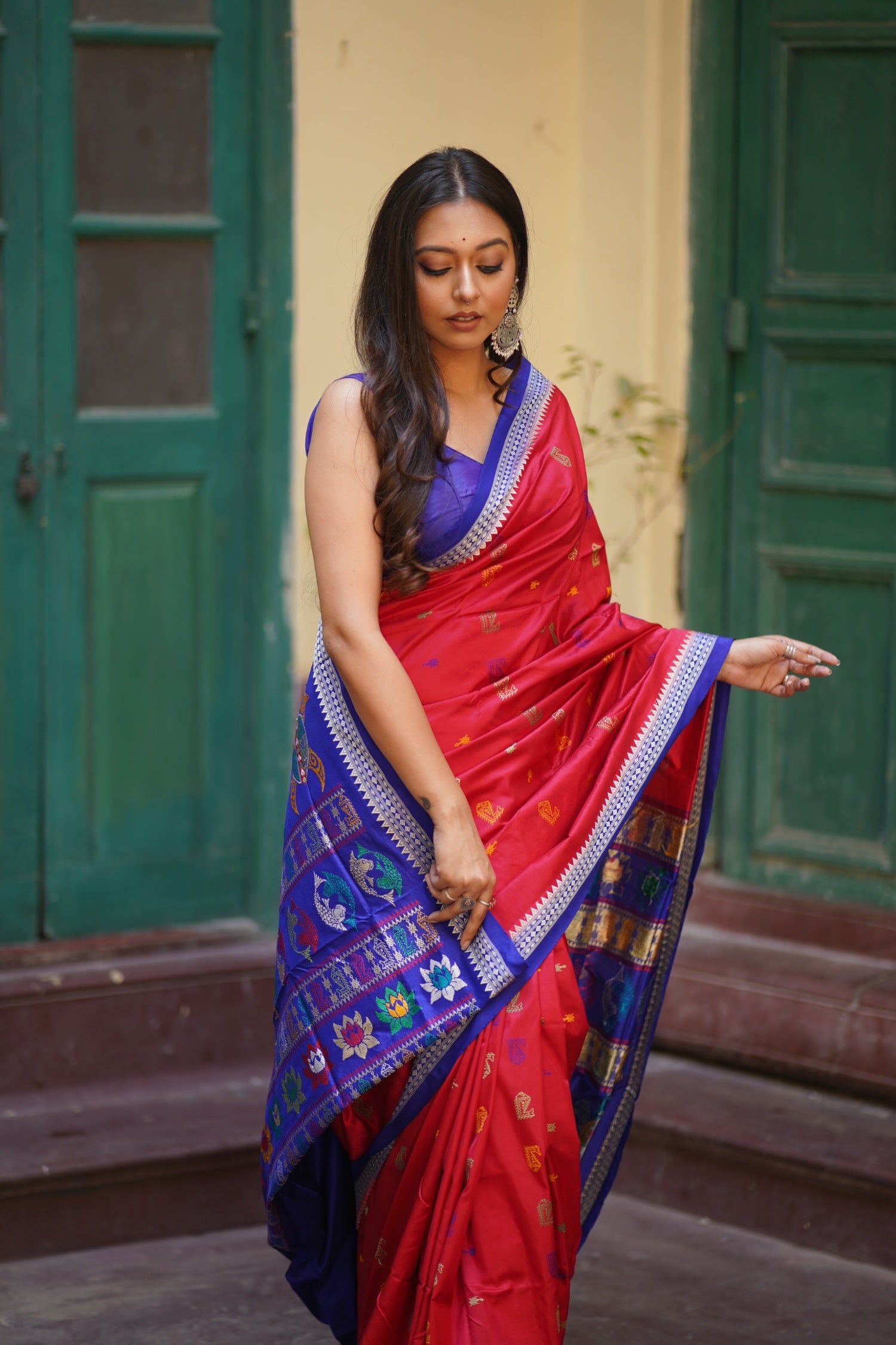 KURMA - Vishnu avatar inspired Handwoven Bomkai Silk Saree