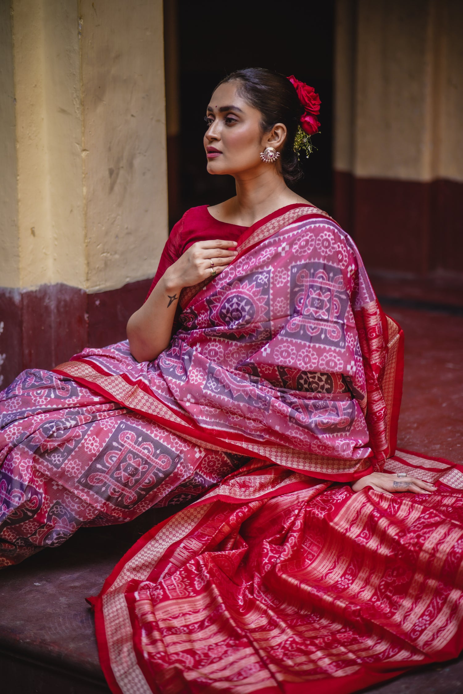 YANTRA PHULA: Handwoven Exclusive Sambalpuri Silk Saree