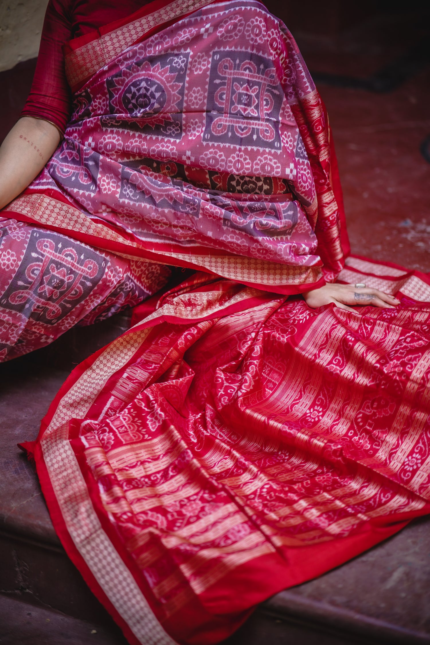 YANTRA PHULA: Handwoven Exclusive Sambalpuri Silk Saree