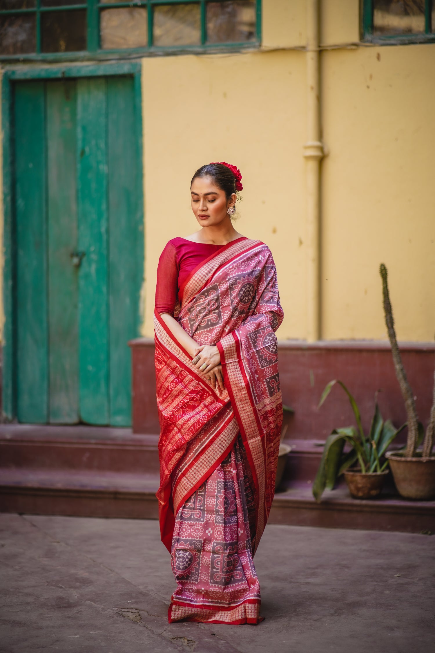 YANTRA PHULA: Handwoven Exclusive Sambalpuri Silk Saree