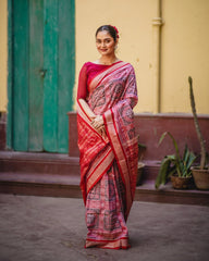 YANTRA PHULA: Handwoven Exclusive Sambalpuri Silk Saree