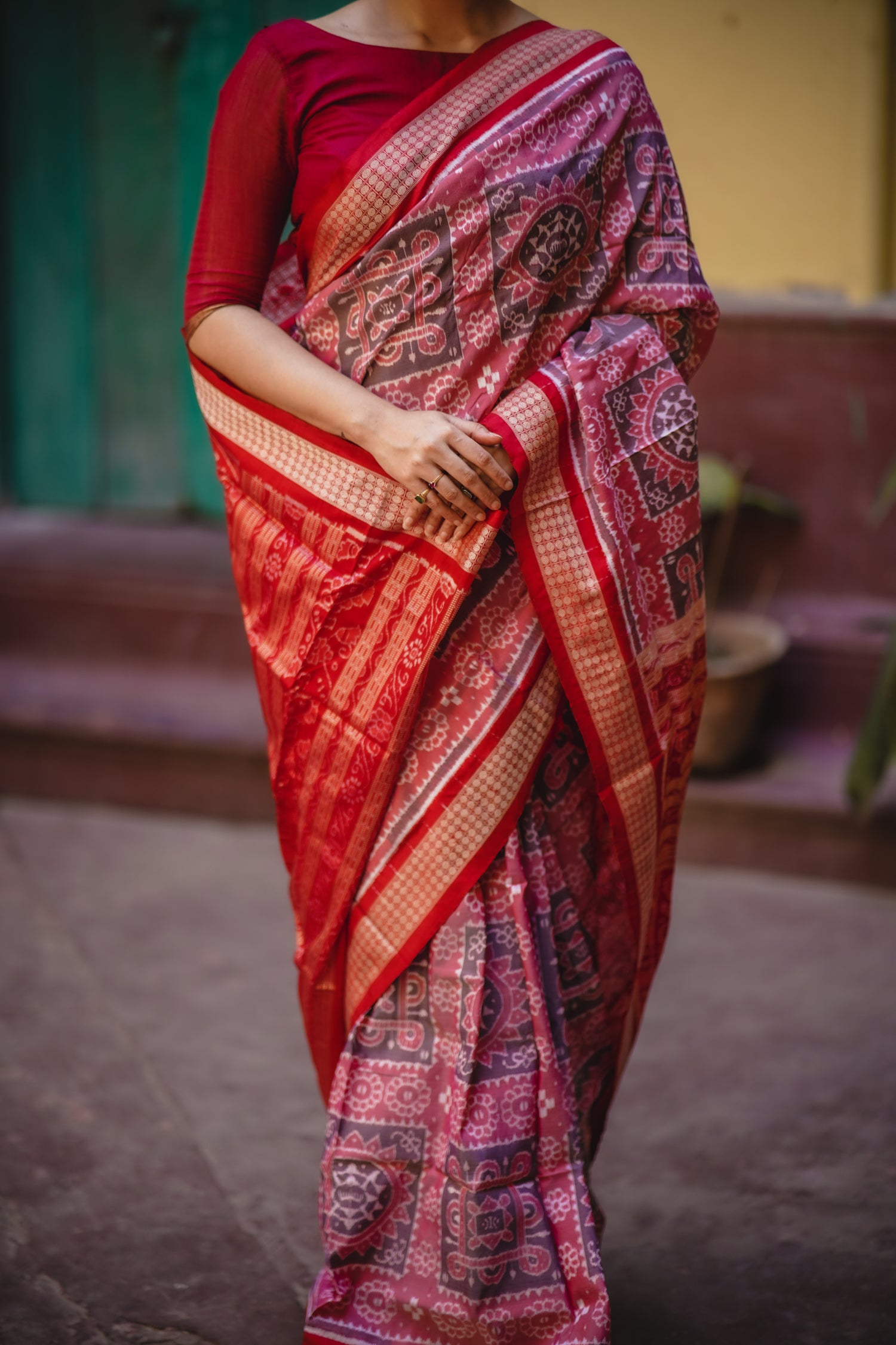YANTRA PHULA: Handwoven Exclusive Sambalpuri Silk Saree