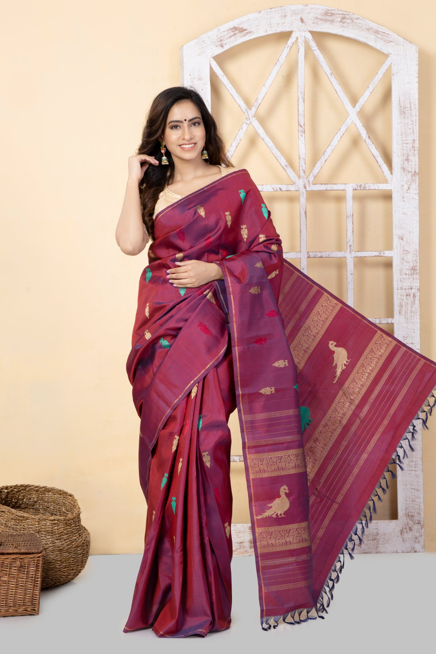 IRUTHALAYI - Pure Zari Handwoven Kanjivaram Silk Saree