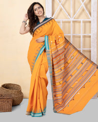 GANJAM BOMKAI Cotton Saree - Mango Yellow