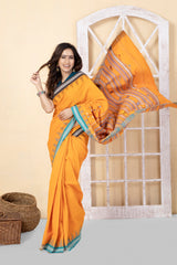 GANJAM BOMKAI Cotton Saree - Mango Yellow
